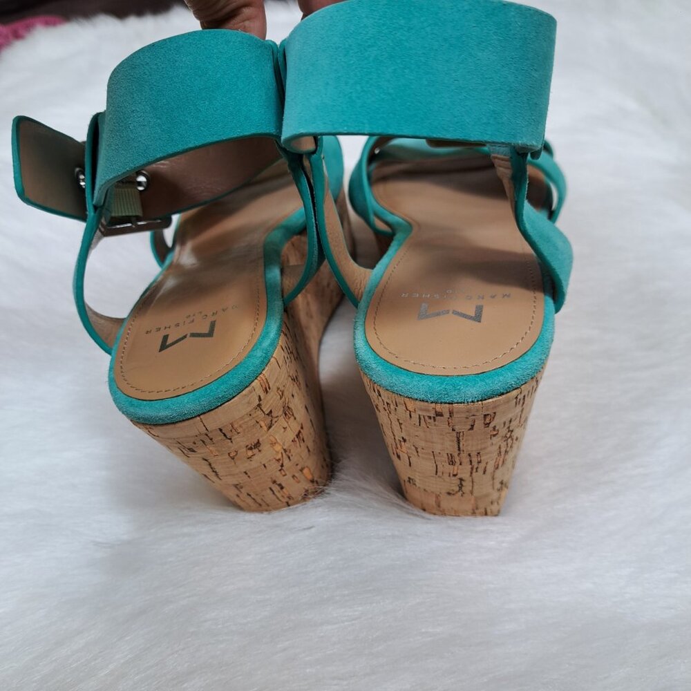 Marc Fisher Suede Wedge Sandals Size 8.5 - Picture 4 of 12